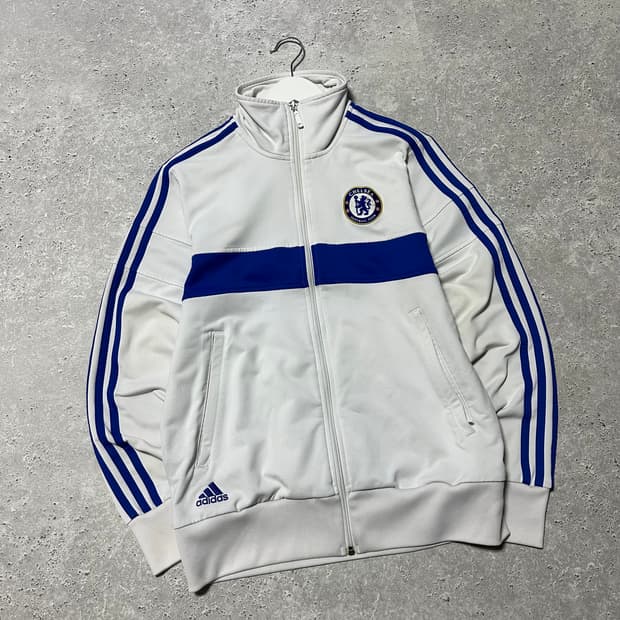 아디다스 첼시 화이트 블루 희귀 트랙탑