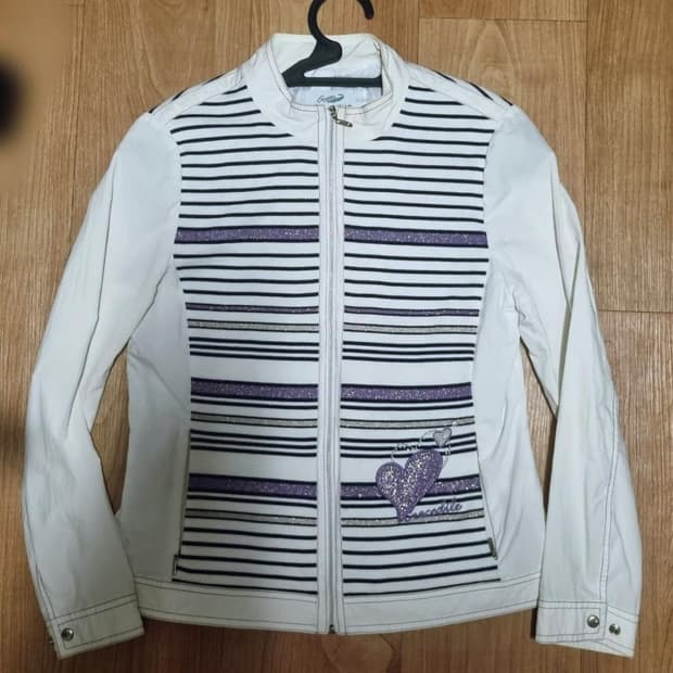 빈티지 하트 스트라이프 긴팔 자켓 바람막이