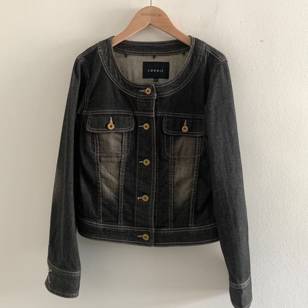 (Vintage)Black Denim Washed Jacket