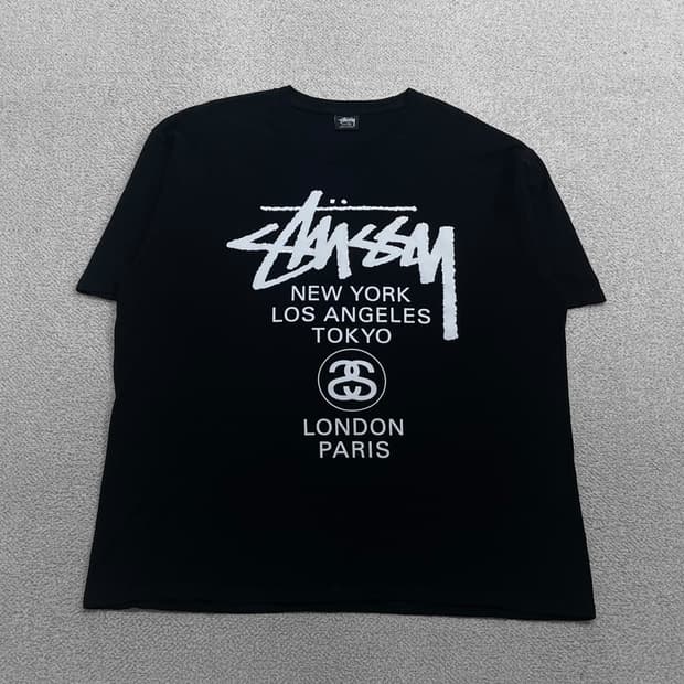 스투시 Stussy 월드투어 반팔티 블랙