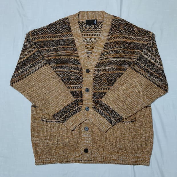 [L] 일본 브랜드 LAKOLE(라코레) 자카드 패턴 니트 가디건