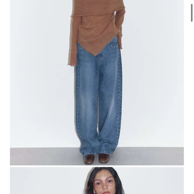 Polysooem 스터드 데님 STUDDED WASHED JEA