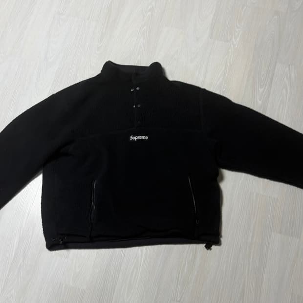 슈프림 폴라텍 셔링 리버시블 풀오버 블랙 24fw