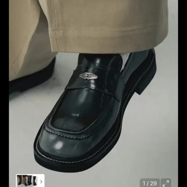 (280)로맨틱무브 하프문 레더 로퍼 R25M101 (AD그레이)