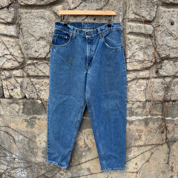 90s 리바이스 빈티지 560 루즈 테이퍼드핏 워싱 데님 팬츠
