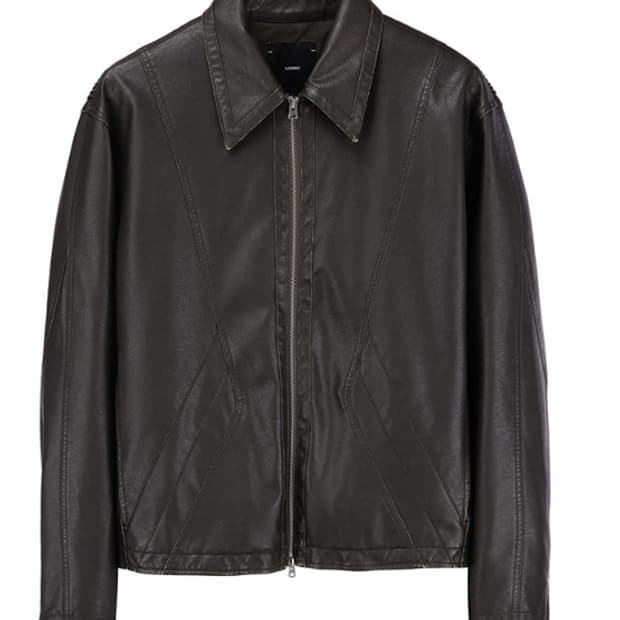 일꼬르소 워시드 페이크레더 점퍼 다크브라운 / L