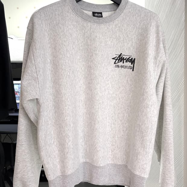 스투시 스탁 LA 크루넥(맨투맨) 애쉬헤더 M