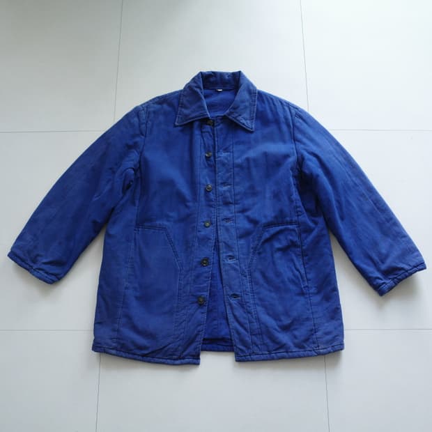 70s 빈티지 프렌치 워크웨어 패딩 코트 잉크블루 (100) 프랑스생산