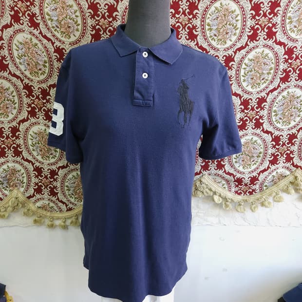 폴로 랄프로렌 네이비 빅포니 pk 반팔 카라티 유럽판

