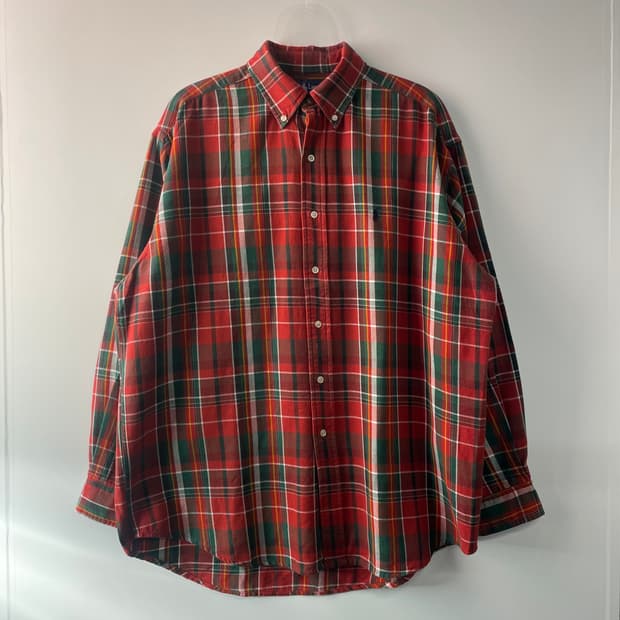 90s 폴로 랄프로렌 체크 패턴 빅 셔츠