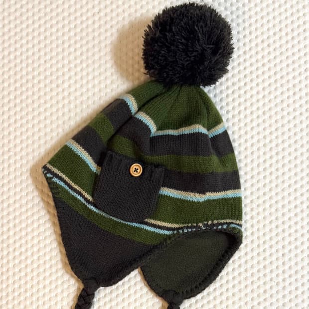 빈티지 이어플랩 방울비니