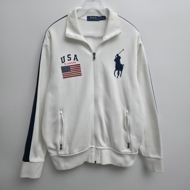 [M] 폴로 랄프로렌 USA 성조기 화이트 집업