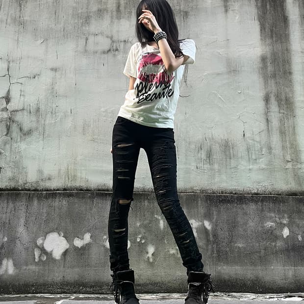 BlankNyc Distressed Black Skinny Jeans