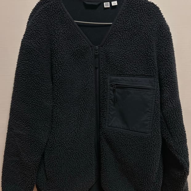 유니클로 플리스 자켓 블랙 L