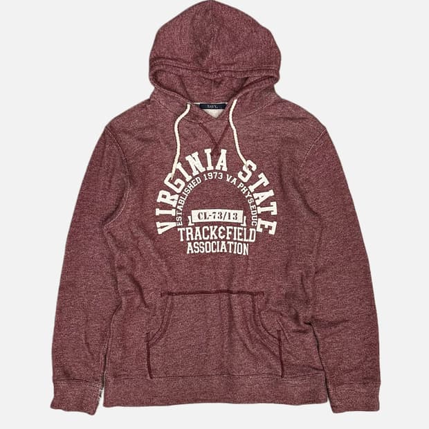 vintage red melange hood t-shirt