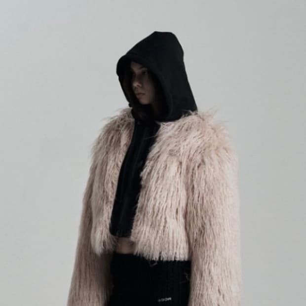 [택있는새상품] ODOR 오도어 크러스티 후드 퍼 자켓 허쉬 핑크