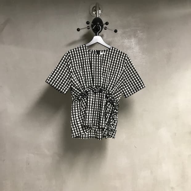 MSGM 체크 반팔 블라우스 42(W)