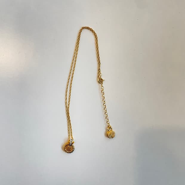 랑방 골드 라인스톤 목걸이