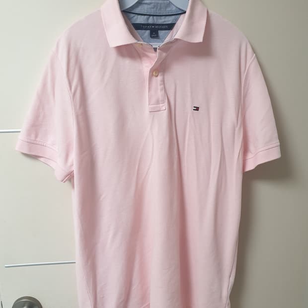 [여성] 타미힐피거 정품 핑크 카라티 M
