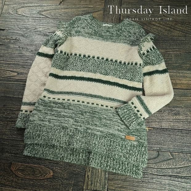 [써스데이아일랜드] 에스닉 패턴 오버핏 롱 니트 M19640