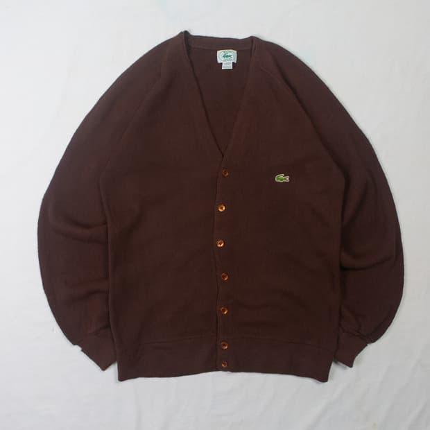 80s IZOD 라코스테 가디건 브라운 
