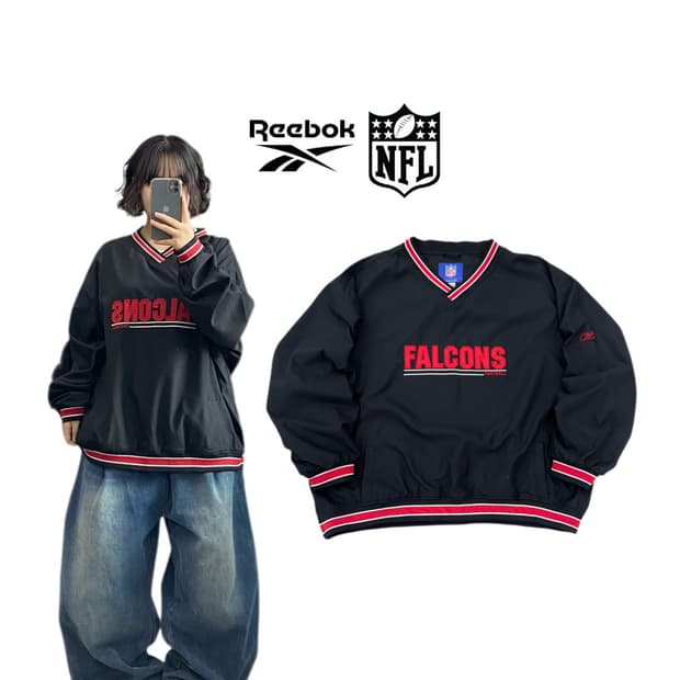 리복 X NFL 90s 팔콘스 블록코어 웜업 바람막이