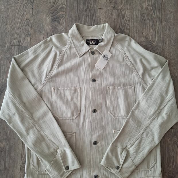 XL RRL 니트 헤링본 트윌 워크 자켓 베이지