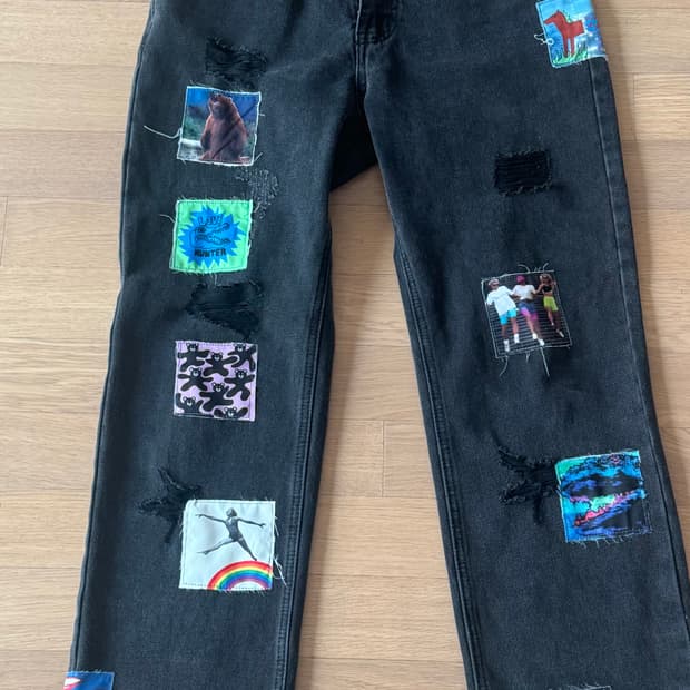 유쓰베쓰 패치 블랙진 