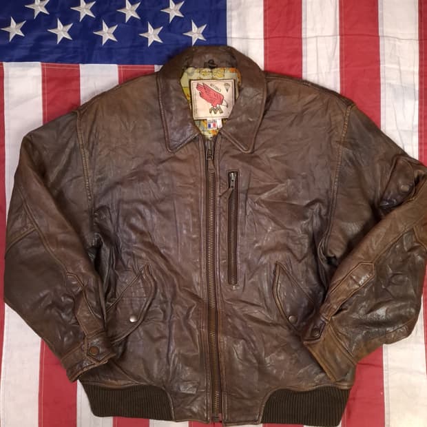 오리지날 90's 일본판 ROBO 밀리터리 리얼레더 항공점퍼