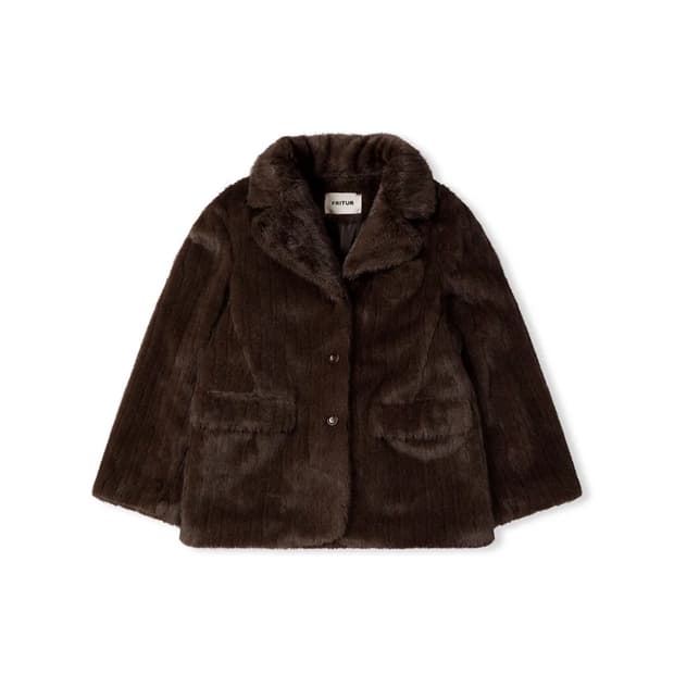 프리터 Fur Blazer Brown