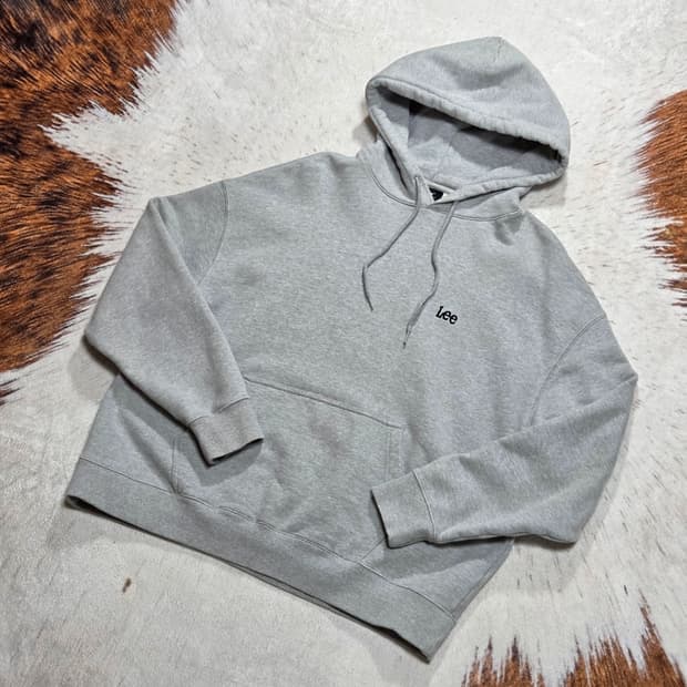 LEE 리 그레이 헤비코튼 오버핏 후드티