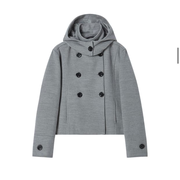 (품절/새상품)  Hoodie Pointed Half Coat