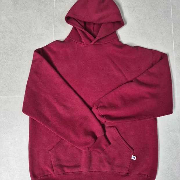 90's 빈티지 러셀 후드 페이디드 레드