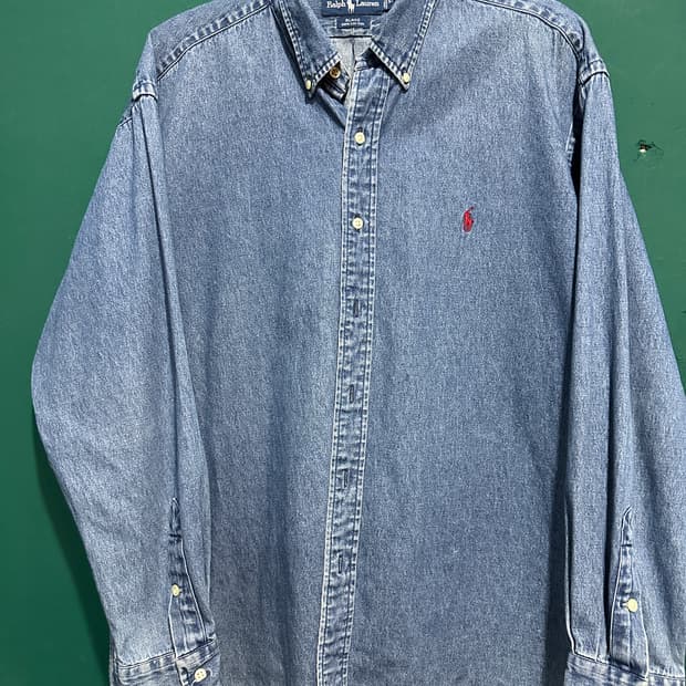 90s 폴로 데님셔츠 105-110
