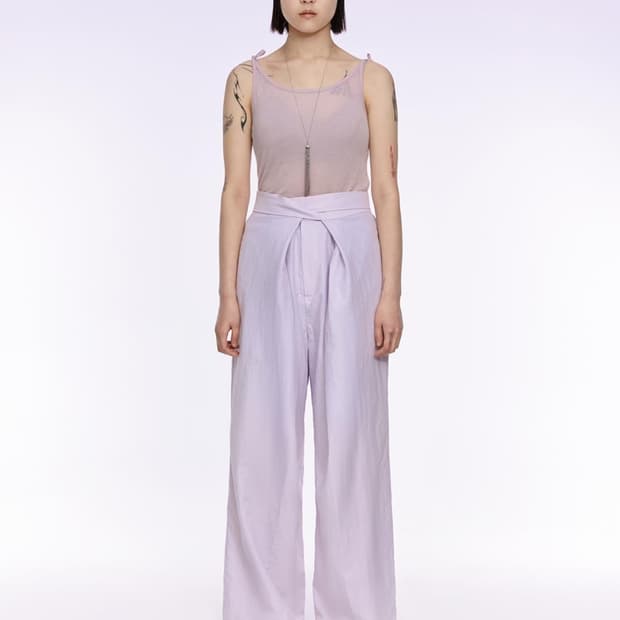 BELTED 2 WAY PANTS (LILAC)