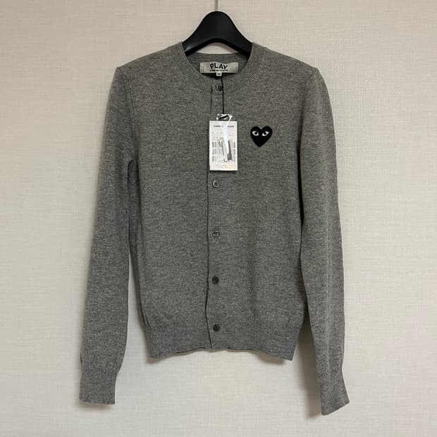 꼼데가르송 그레이 블랙와펜 가디건