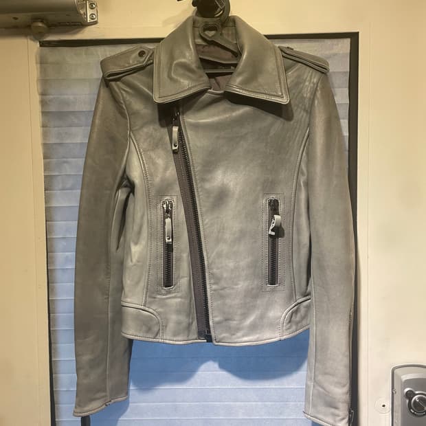 그레이양가죽100% 라이더자켓 66사이즈