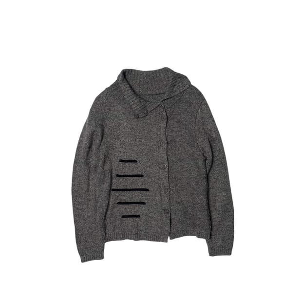 울 블렌드 보카시 스트라이프 니트 가디건