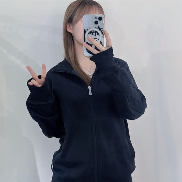 나이키 블랙 스우시 트랙탑