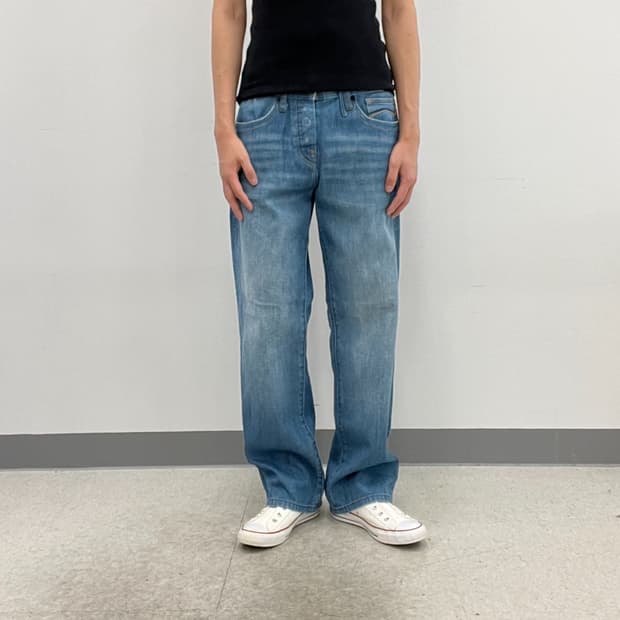 아르마니 익스체인지 와이드 데님 팬츠 32