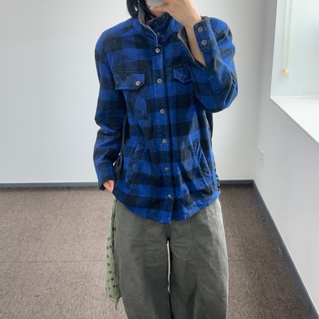 Edwin 에드윈 블루 체크 점퍼