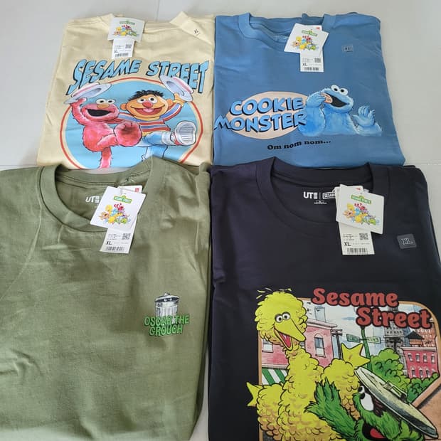 [일괄판매] 유니클로 재팬 x 세서미 스트리트 UT 한정판 4종 세트 (