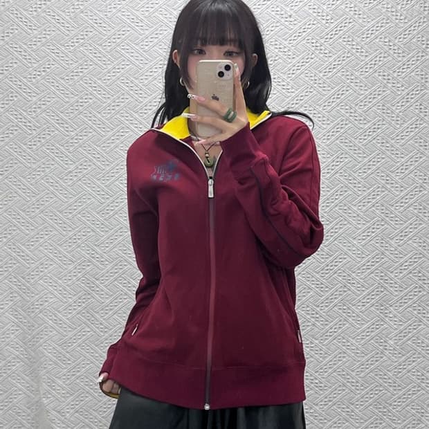 나이키 바르셀로나 레트로 희귀 버건디 져지 집업 XL C11306