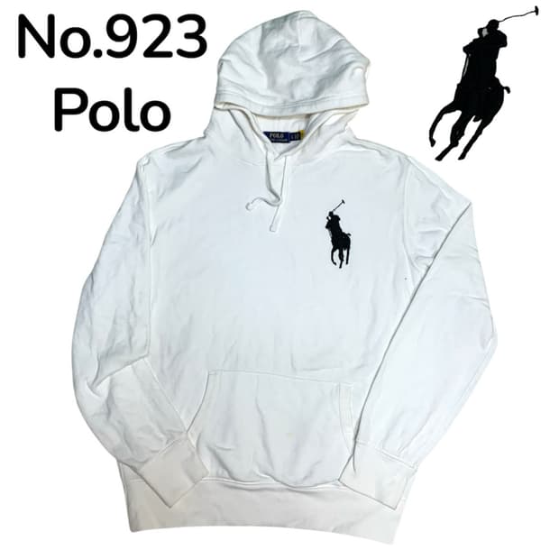 대대장 폴로 랄프로렌 화이트 빅포니 후드티 L