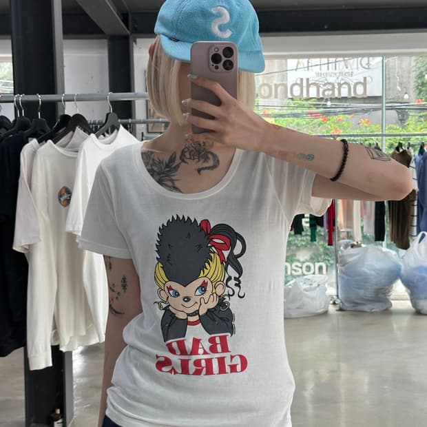 히스테릭 글래머 캐릭터 그래픽 반팔 티셔츠