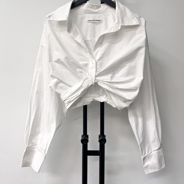 알렉산더 왕 23s/s 플래킷 드레이프 크롭 셔츠
