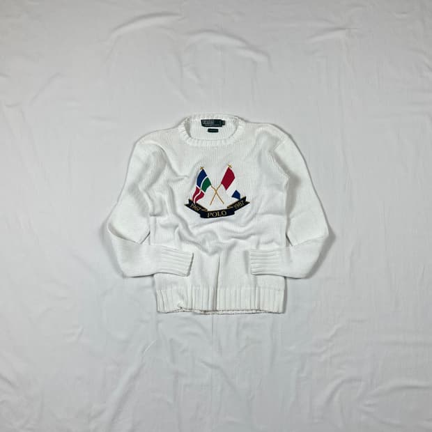 80’s 88년도 폴로랄프로렌 og 크로스플래그 니트