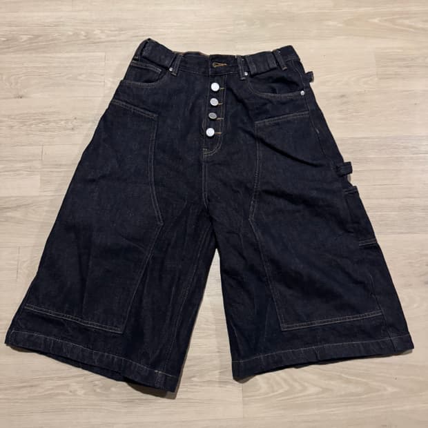 [M] Steepc lazy indigo denim shorts
