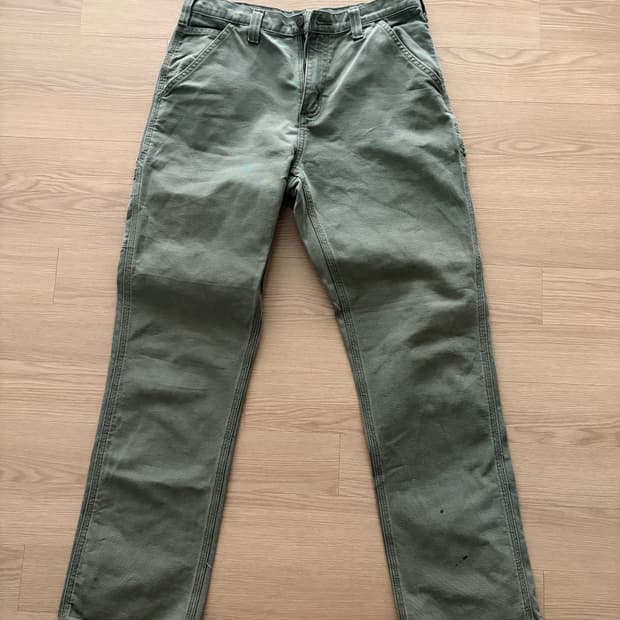 Carhartt 싱글니 데님 팬츠 모스그린 32