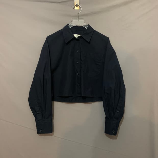 34 COS 코스 포플린 크롭 블라우스 셔츠